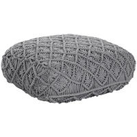POUF Berrechid 50/50/20 cm - Grau, Naturmaterialien/Textil (50/20/50cm) - Beliani