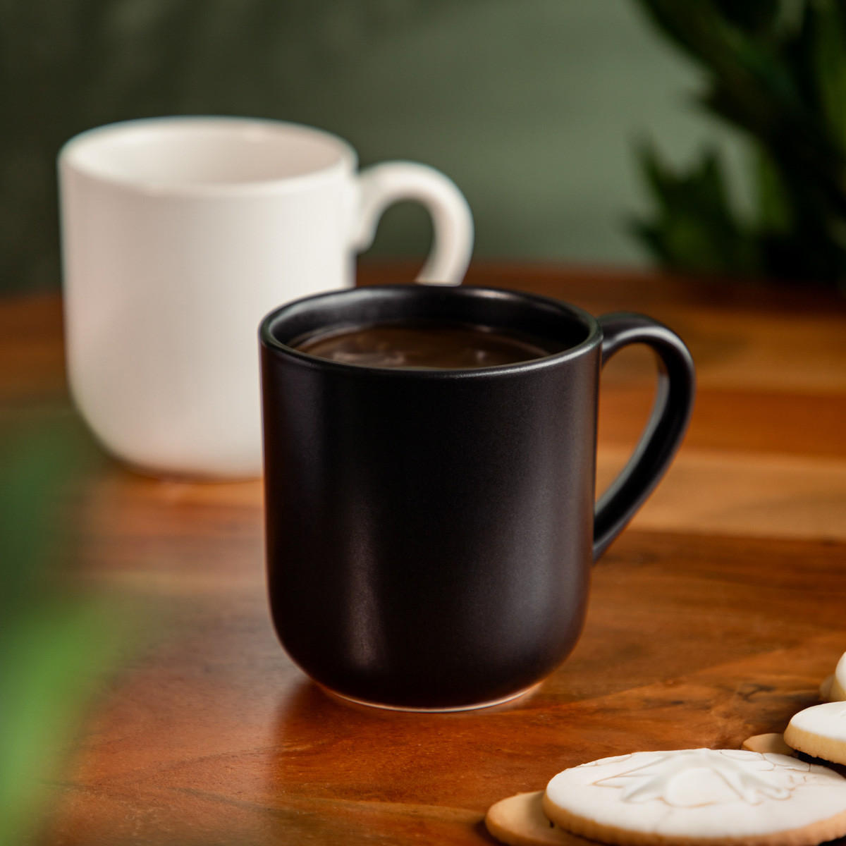 BECHER Famelio schwarz 0,4 l 6er-Set - Schwarz, Keramik (0.4L) - Homla