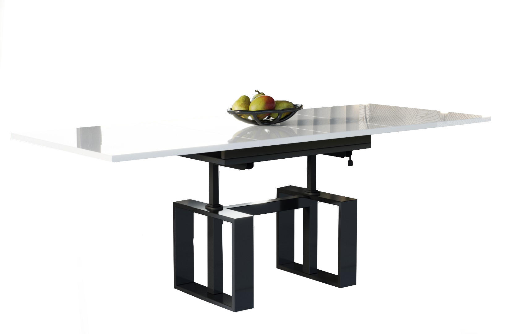 COUCHTISCH Empoli höhenverstellbar, ausziehbar bis 170 cm - Weiß Hochglanz, Holzwerkstoff (110/65/58cm) - Endo-Moebel