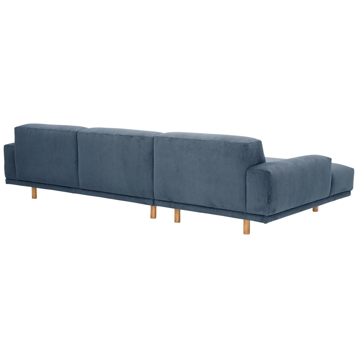 ECKSOFA mit Longchair links Kattryna Cordstoff blau - Blau, Kunststoff (133/283cm) - 58aufmkessel