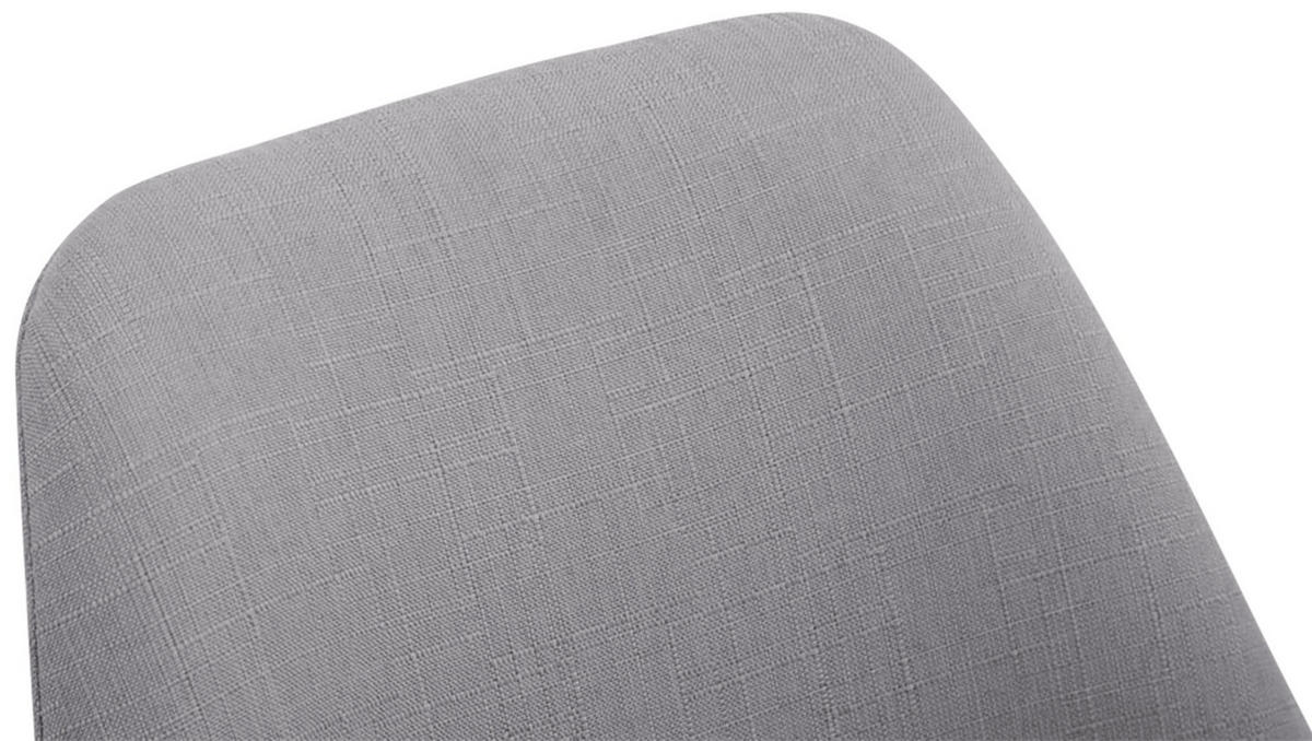 STUHL Stoff grau - Walnussfarben/Grau, Holz/Textil (48/84/55cm) - CLP