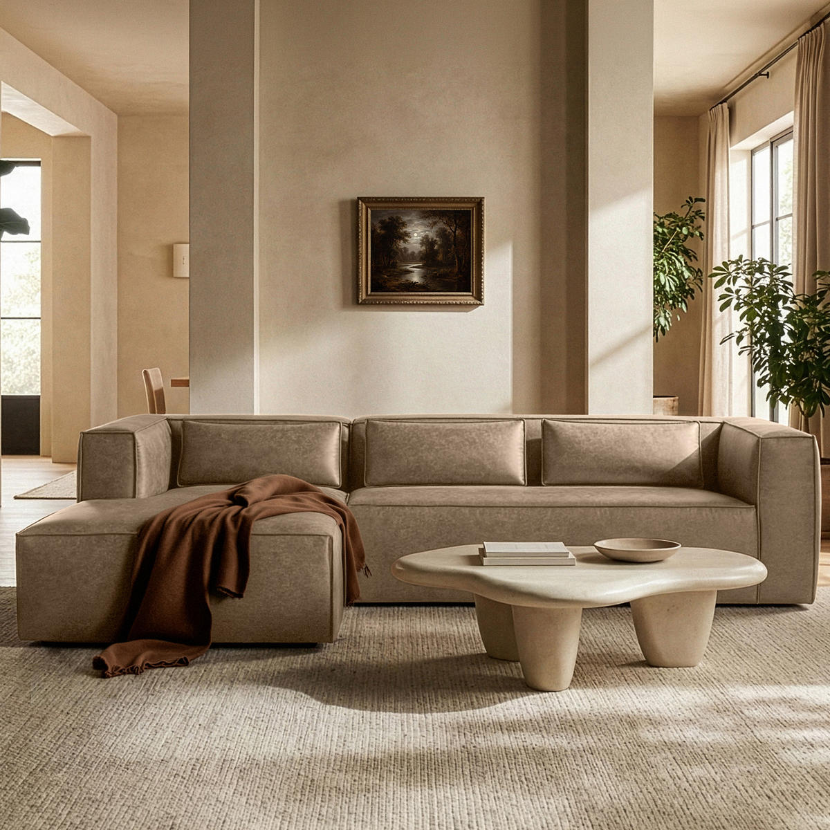 ECKSOFA LINKS FEROX, Beige - Beige, Holz/Holzwerkstoff (300/175cm) - KONSIMO®