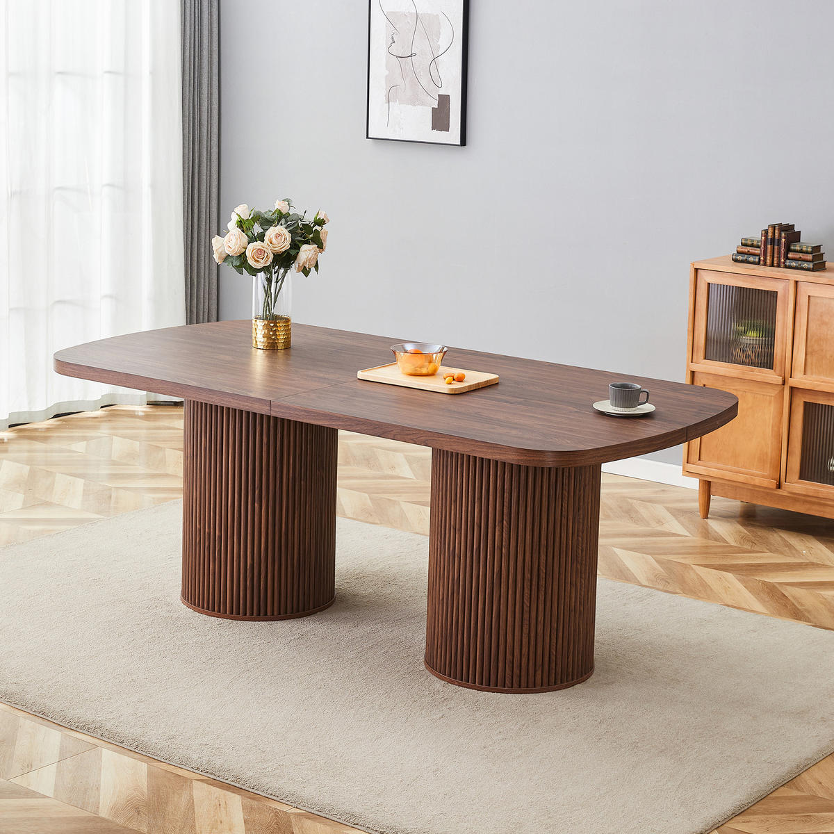 ESSTISCH Walnussoptik 180/90/76 cm - Walnussfarben, Holz (90/180/76cm) - PANGIVO