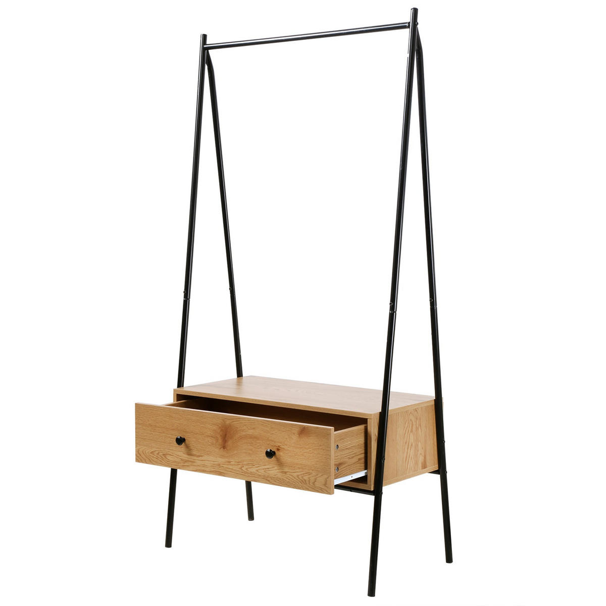 GARDEROBENSTÄNDER mit 1 Schublade in Eiche-Dekor H170cm - Eichefarben, Holzwerkstoff (39/170/46cm) - Calicosy