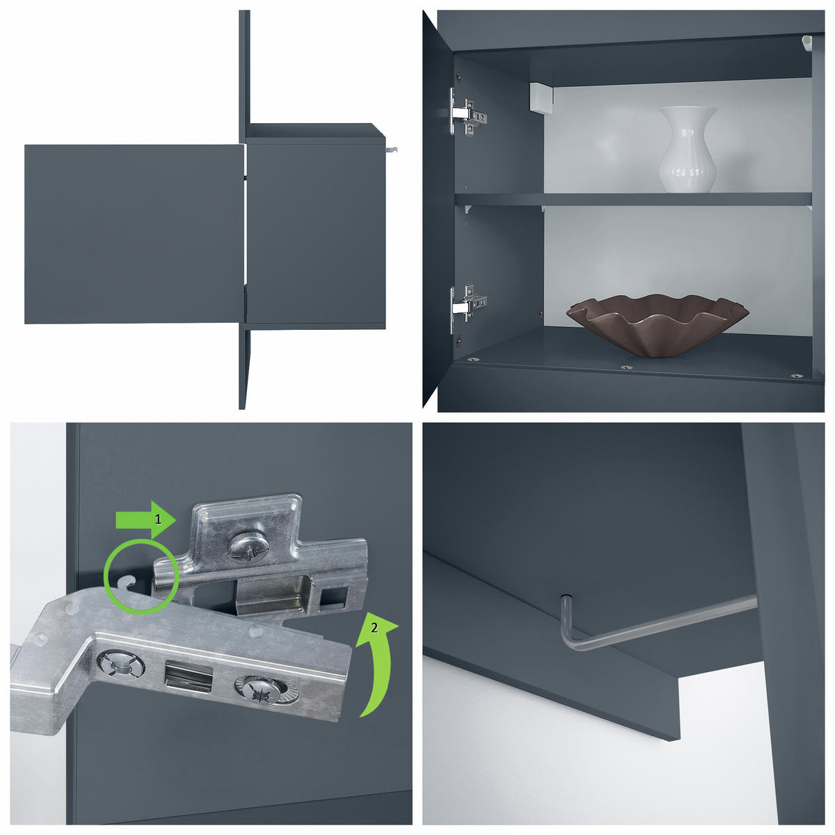 GARDEROBE Carlton Royal Blau - Dunkelblau, Holzwerkstoff (52/193/35cm) - Vladon