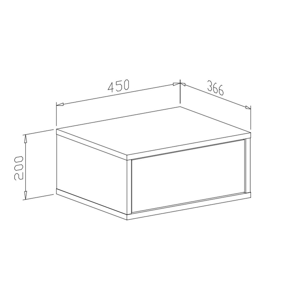 NACHTTISCH BLANCO LOFT Weiß Hochglanz auf schwarzem Gestell PUSH OPEN - Weiß Hochglanz, Holzwerkstoff (45/53/37cm) - Lookway