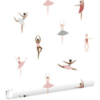 TAPETE Ballerinas 53 cm x 10.05 m - Weiß, Papier (53/0.1cm) - ESTAhome