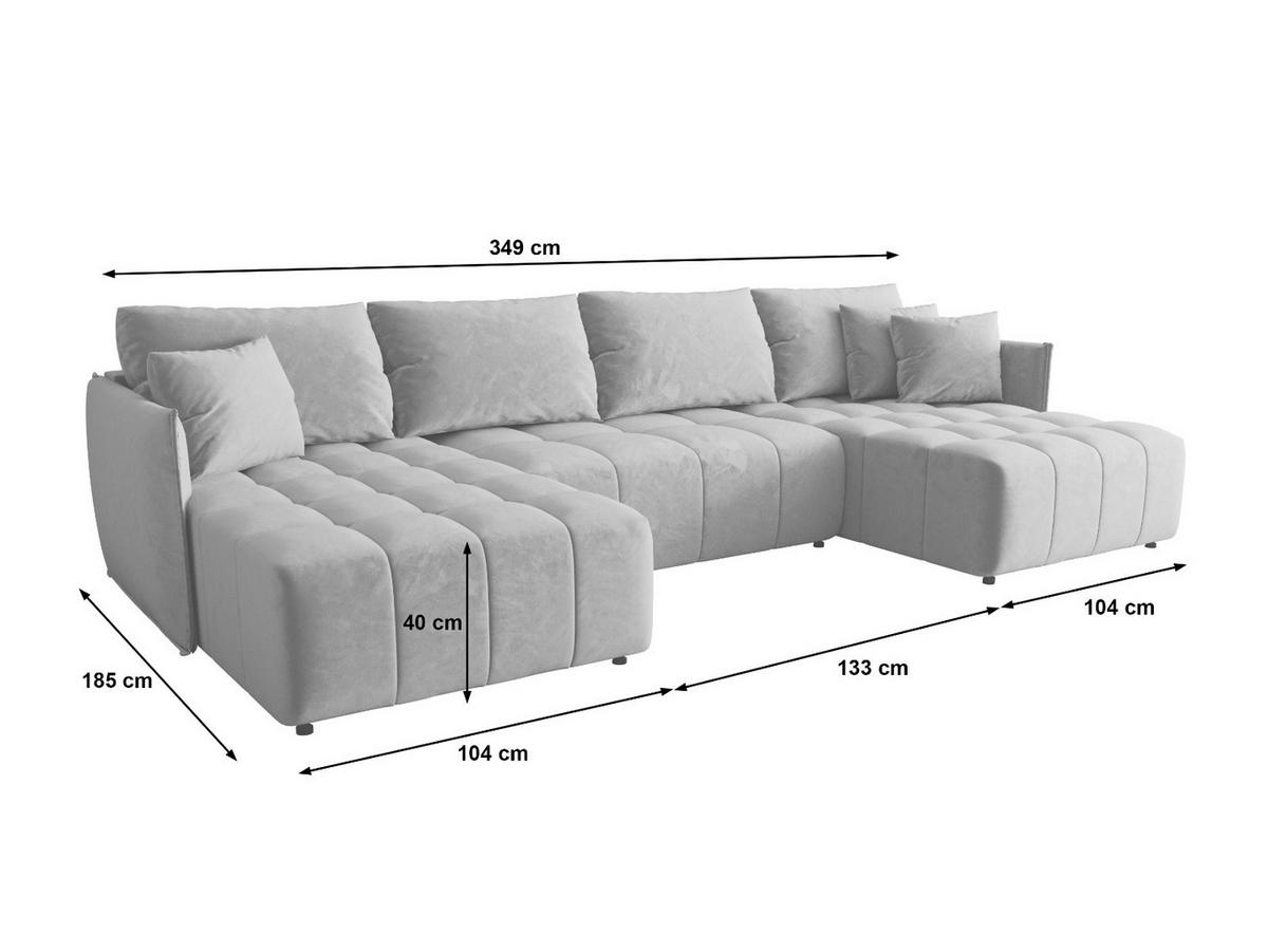 ECKSOFA mit Schlaffunktion ONIL U Monolith 15 - Braun, Textil (349/185cm) - Bedante