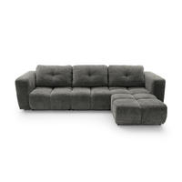 ECKSOFA ARTE 03 Grau Chenille mit Schlaffunktion - Grau, Holz (336/177cm) - MASSENO