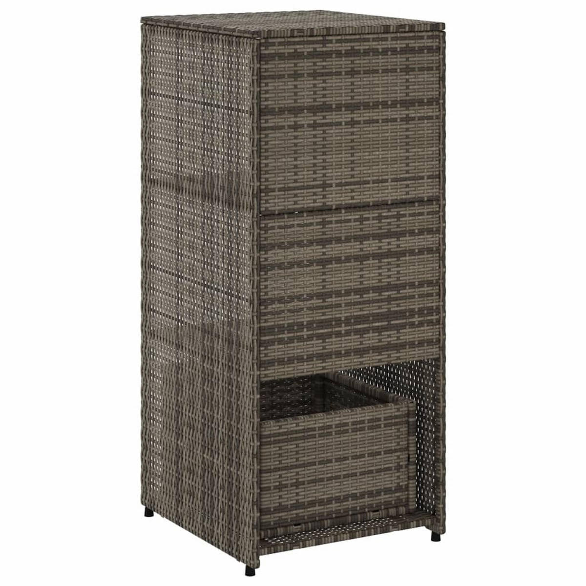 GARTENSCHRANK Grau 50/55/115 Cm Poly Rattan - Grau, Kunststoff (55/115/50cm) - vidaXL