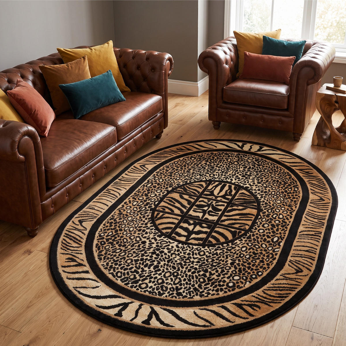 TEPPICH ATLAS oval braun ornament 180/250 cm - Braun, Textil (180/250cm) - Tapiso