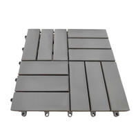 TERRASSENFLIESE - 33er-Set - 30x30 cm - Akazie massiv / Polypropylene - Grau, Holz/Kunststoff (30/30/2.4cm) - home24