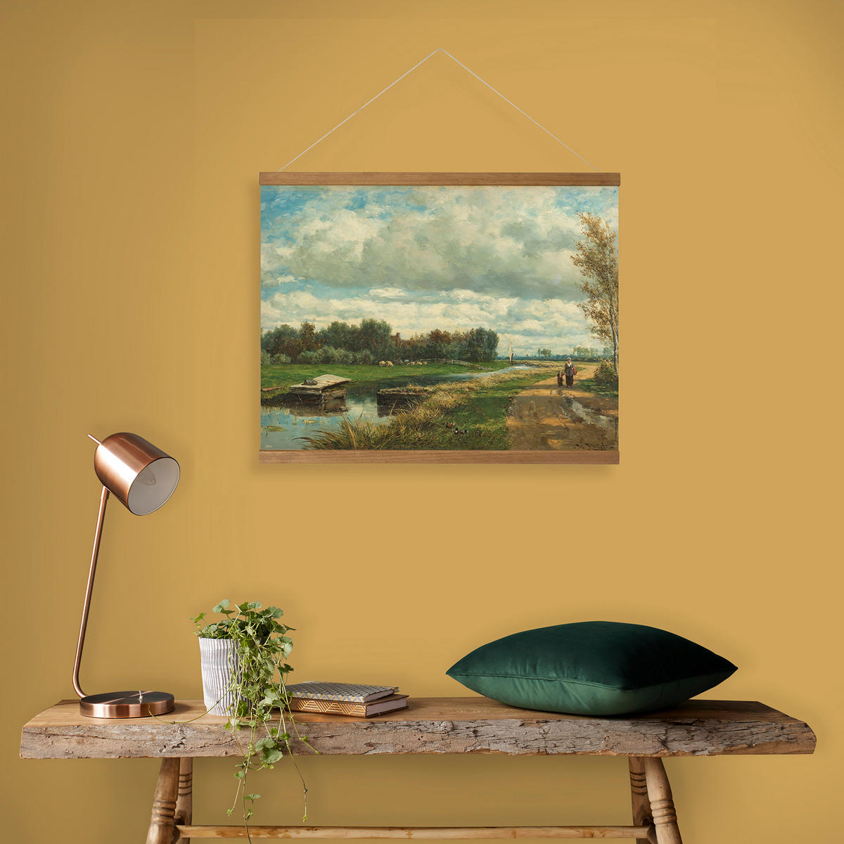 POSTER Leinen | Niederländische Landschaft | 60x80cm - Multicolor, Textil (80/60/0.1cm) - Art for the Home