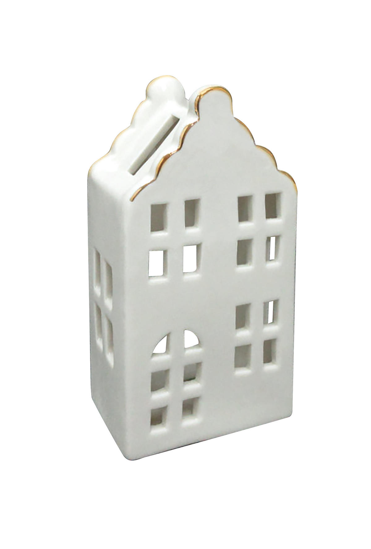 LATERNENHAUS Hytte Weiß 7/5/13.8 cm Keramik - Weiß, Keramik (5/13.8/7cm) - Mondex