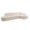 ECKSOFA Ottomane Rechts MARI-L2 - 317x163x81 cm Beige Cord - Beige/Schwarz, Holzwerkstoff/Kunststoff (317/163cm) - ALTDECOR