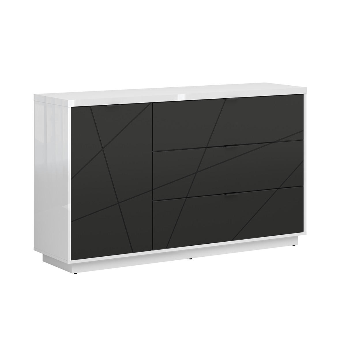 SIDEBOARD Sven Schwarz und weiß - Schwarz/Weiß, Holzwerkstoff (156/93/43cm) - Petits-meubles