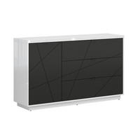 SIDEBOARD Sven Schwarz und weiß - Schwarz/Weiß, Holzwerkstoff (156/93/43cm) - Petits-meubles
