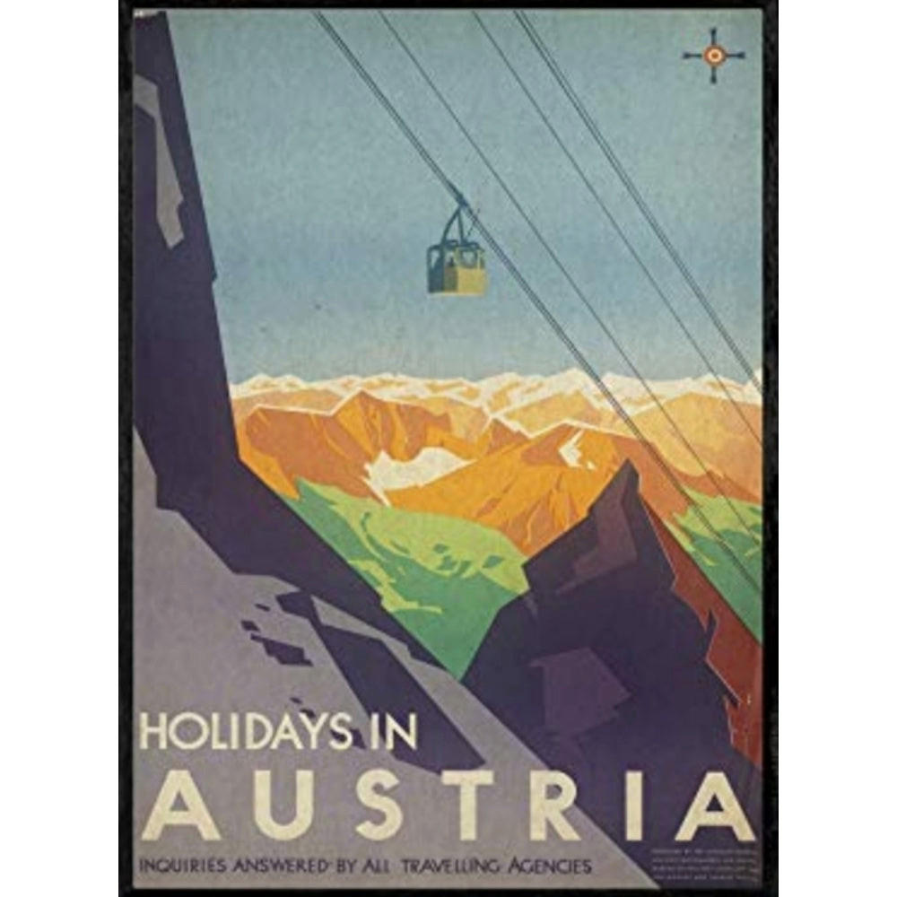 POSTER Europäische Berge Weihnachten Österreich A3 Rahmenlos - Klar, Papier (29.7/5/42cm) - Nacnic