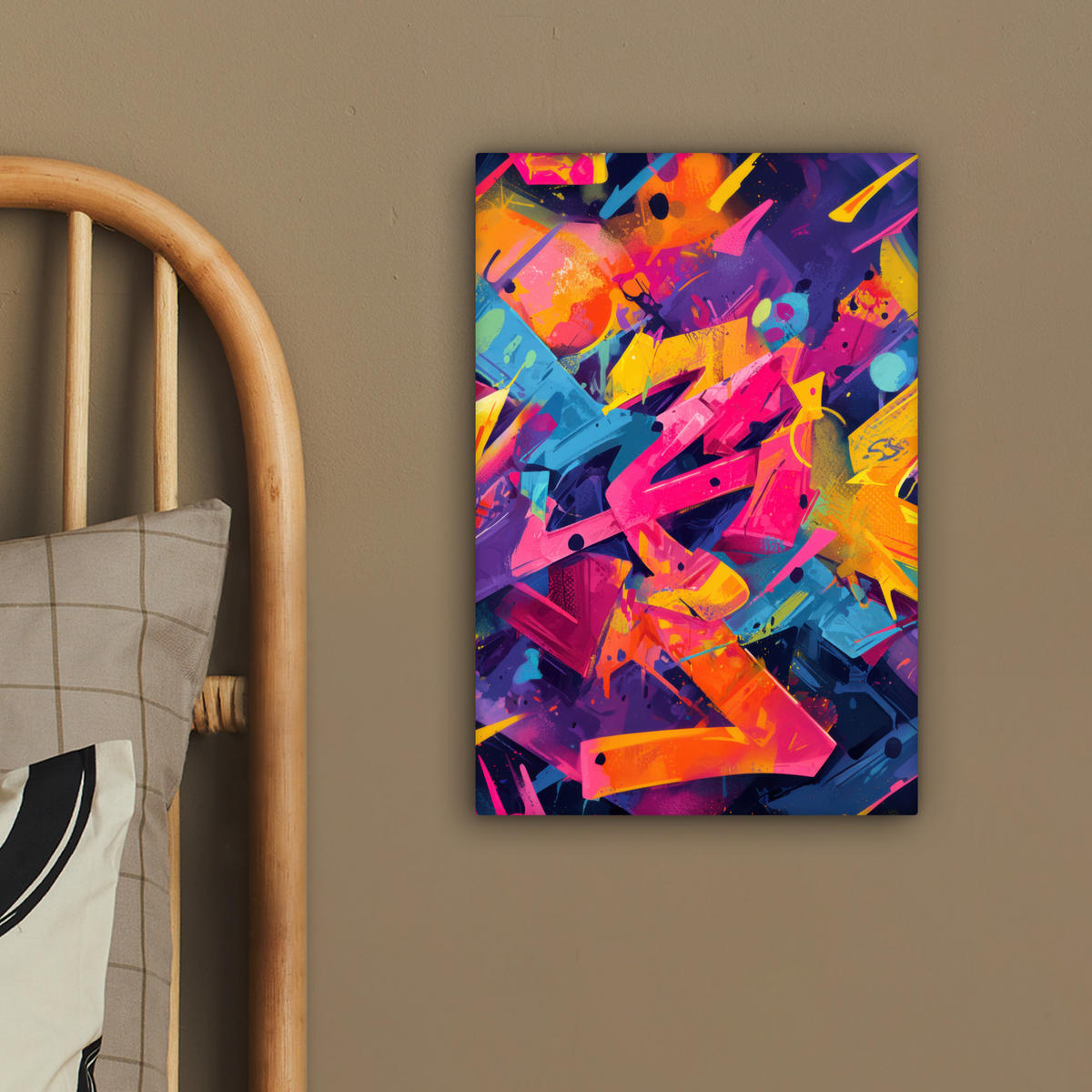 LEINWANDBILD Abstrakt - Formen - Farbenfroh Deko Wohnzimmer 20x30 cm - Magenta, Textil (20/30cm) - MuchoWow