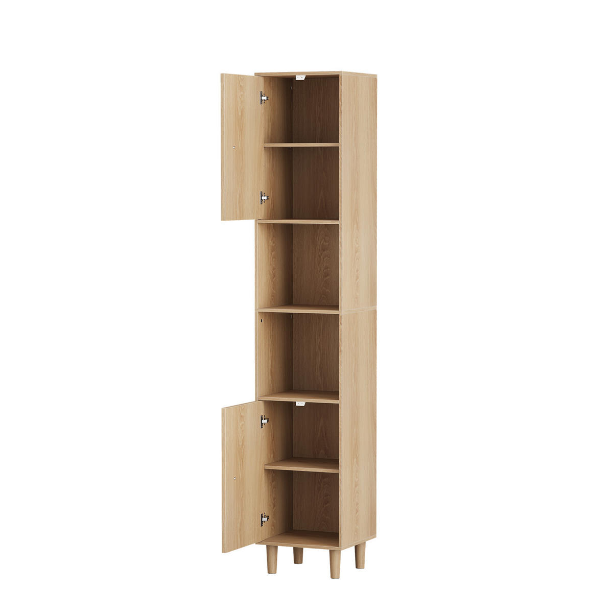 HOCHSCHRANK Eichefarben freistehend mit 2 Türen und verstellbaren Einlegeböden 32/30/169 cm - Eichefarben, Holzwerkstoff (32/169/30cm) - PANGIVO