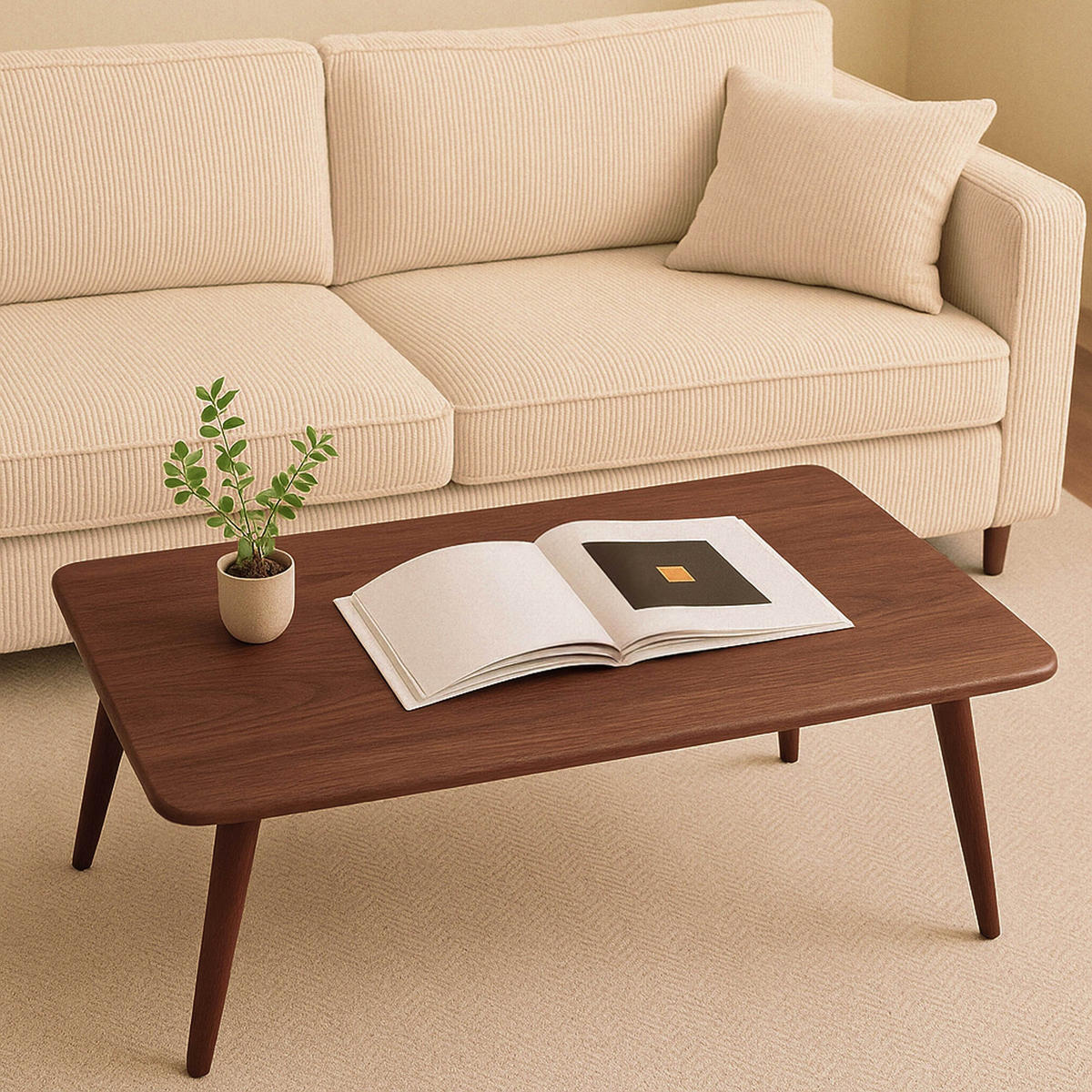 COUCHTISCH, Braun - Braun, Holz (120/60/33cm) - Oviala