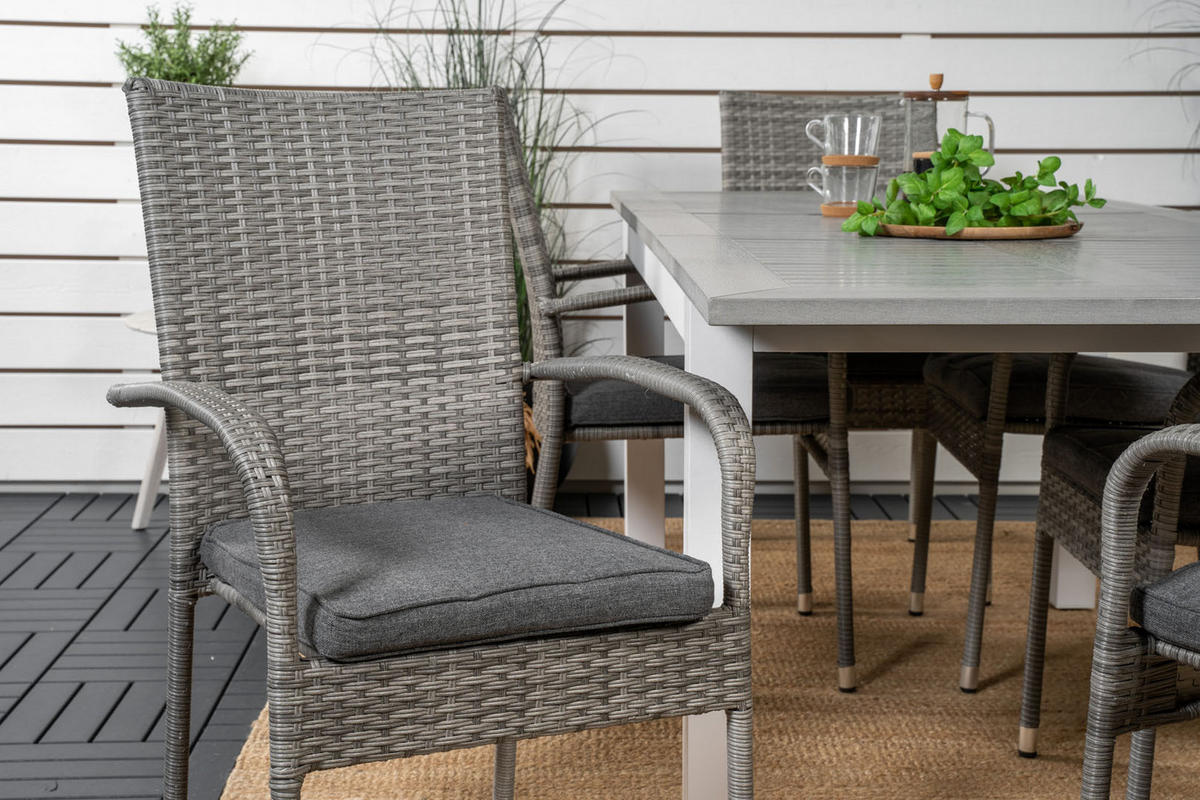 GARTENTISCHGRUPPE Grau - Grau, Holzwerkstoff - ebuy24