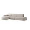 ECKSOFA Designer, Sofa L form MODENA 302 cm stoff Poso Beige Links - Beige, Holz (302/296cm) - Kaiser Möbel