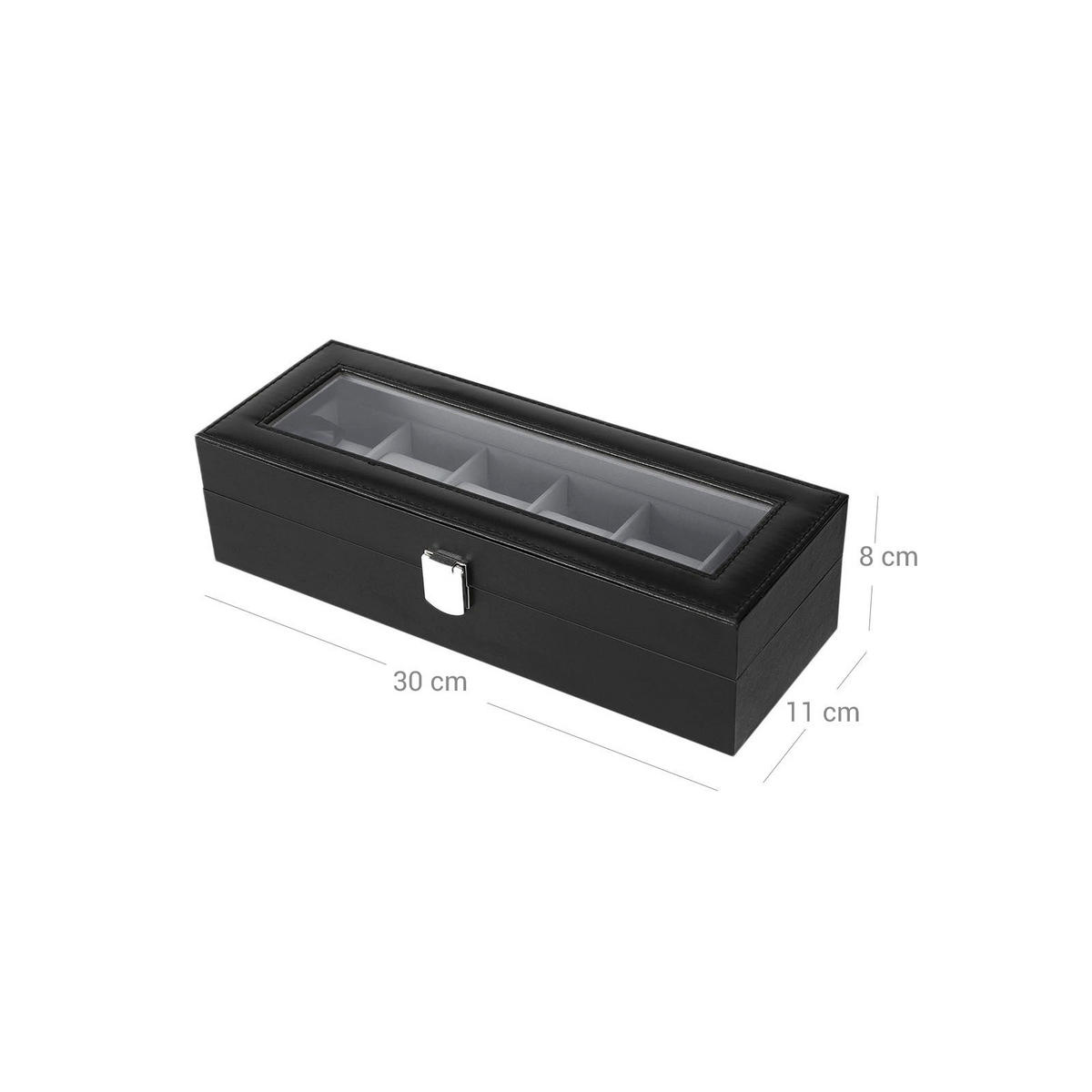 UHRENBOX PORT OF SPAIN - Grau, Glas (11.2/8/30cm) - Hansiro