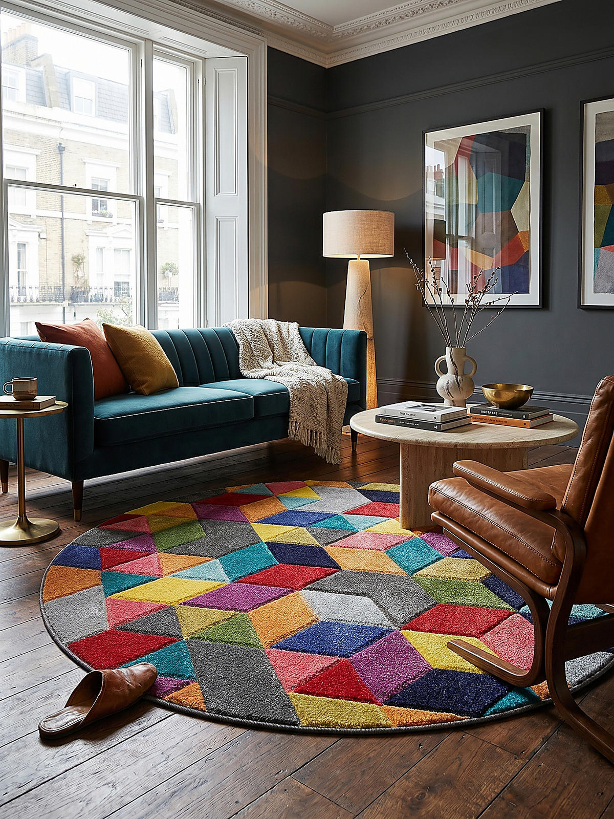 TEPPICH MEON Ø 160 cm - Multicolor, Textil (160/160cm) - KADIMA DESIGN