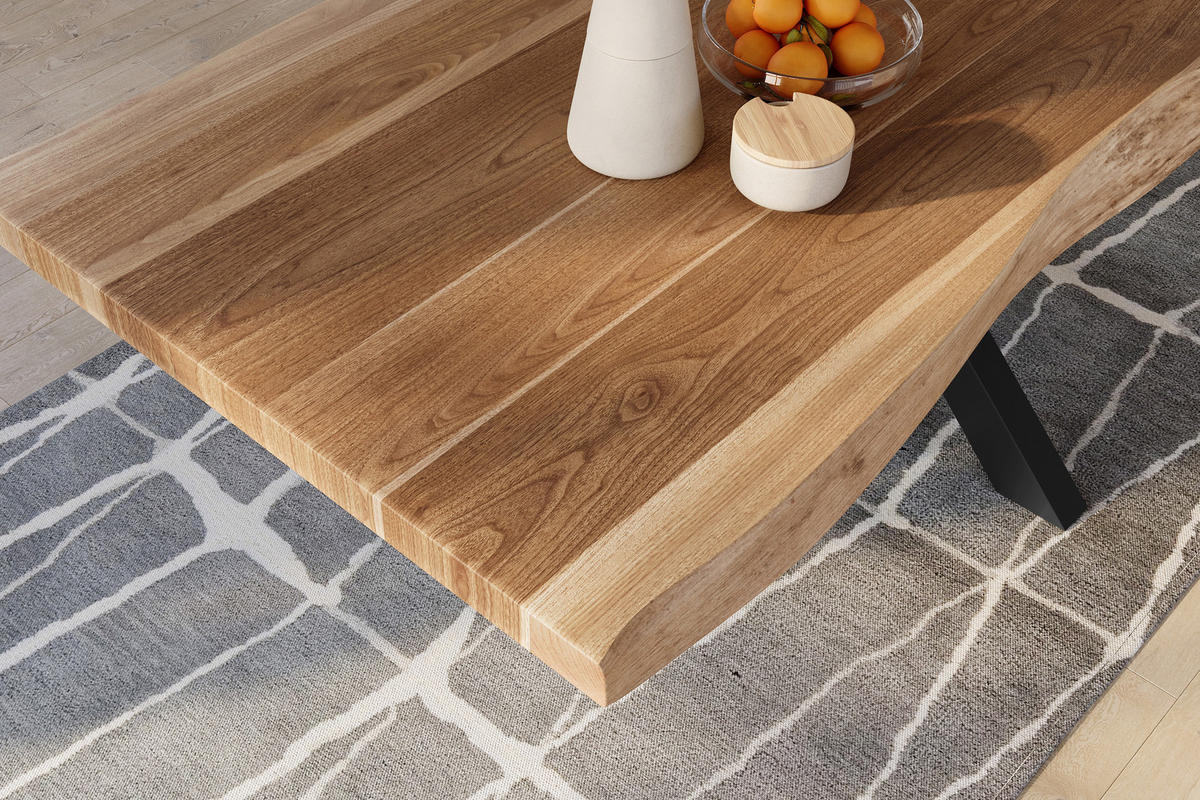 ESSTISCH TITAN - Beige/Schwarz, Holz (110/240/79cm) - SAM