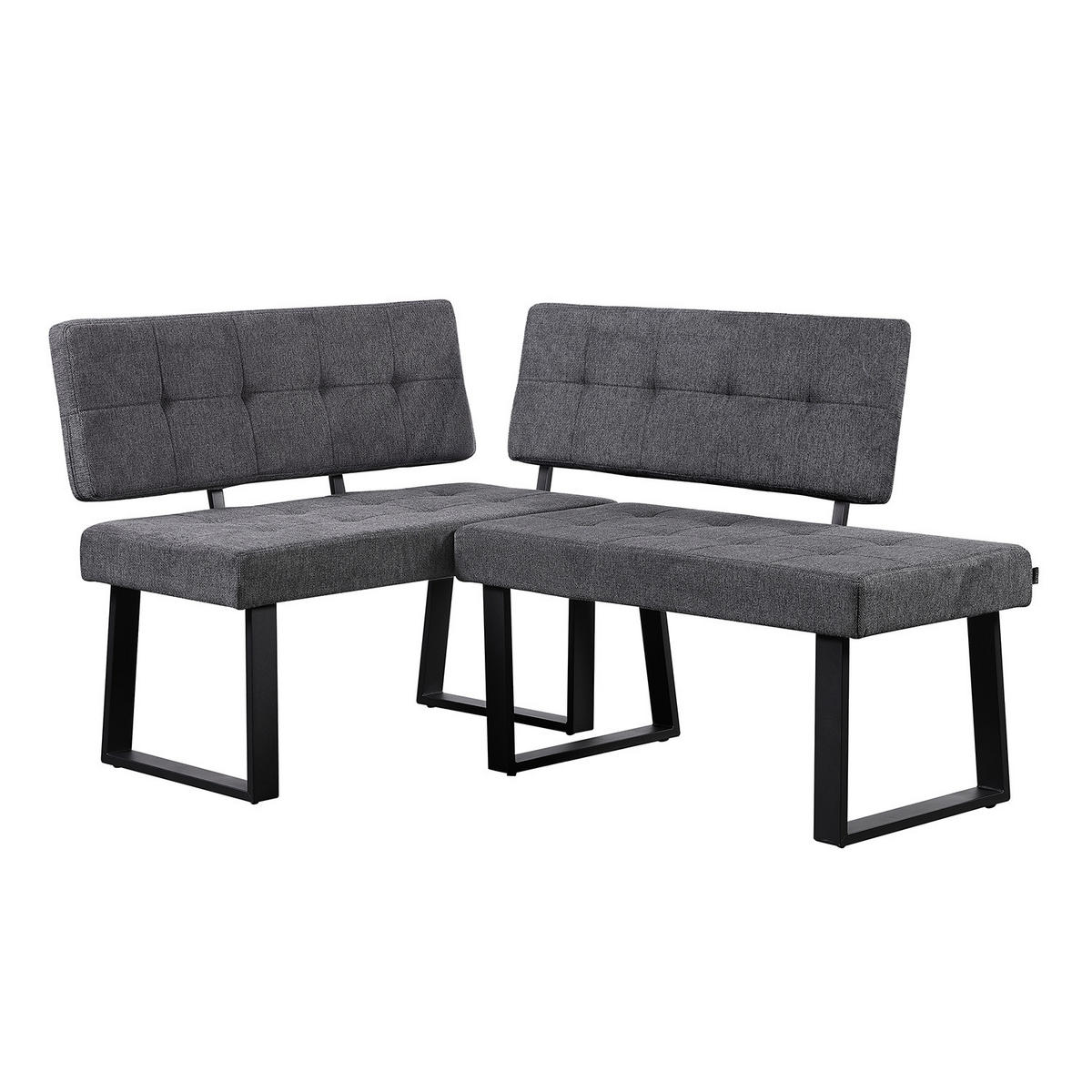 SITZBANK SIGFRID - Anthrazit, Textil/Metall (100/48/56cm) - B&D Home