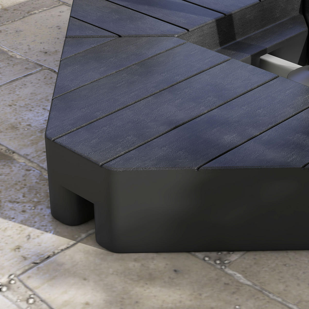 SONNENSCHIRMSTÄNDER 4-teilig - Schwarz, Kunststoff (80/80cm) - Outsunny