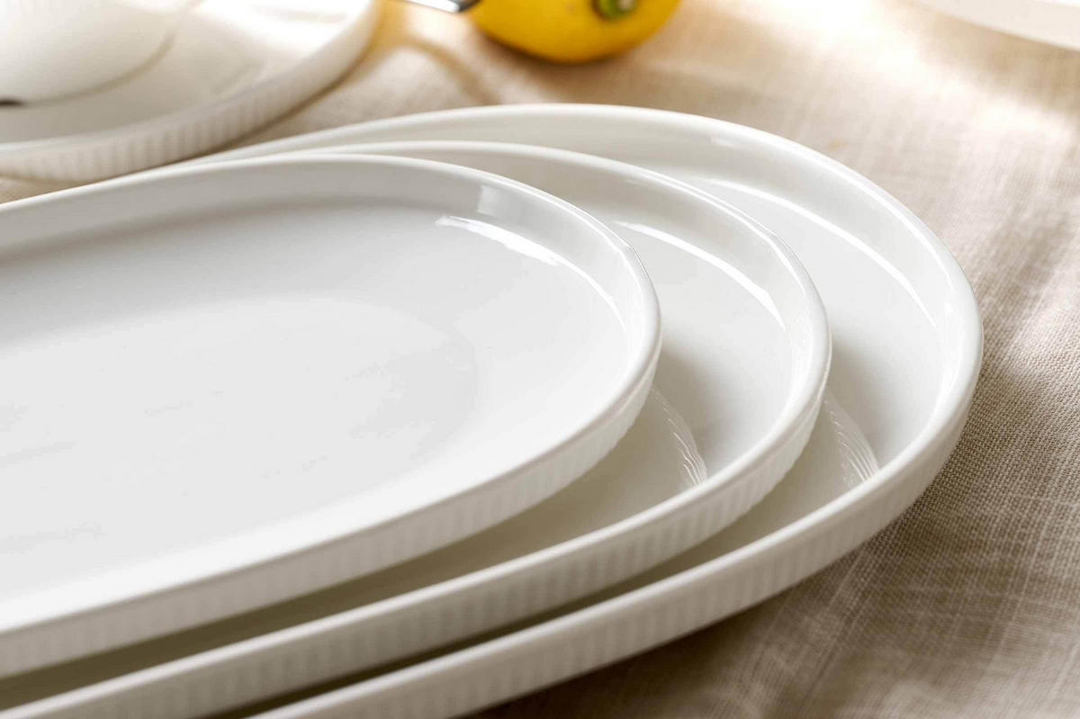 SERVIERPLATTEN-SET Kelly weiß 5er Set - Weiß, Keramik (1/1/1cm) - Ritzenhoff Breker