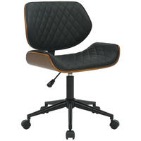DREHSTUHL Lederlook walnuss/schwarz - Walnussfarben/Schwarz, Textil/Metall (54.5/80.5/53cm) - CLP