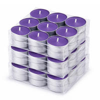 TEELICHT mit Duft - Lavendel - 54er Pack - Lila, Naturmaterialien (4/1.5/4cm) - HS Candle