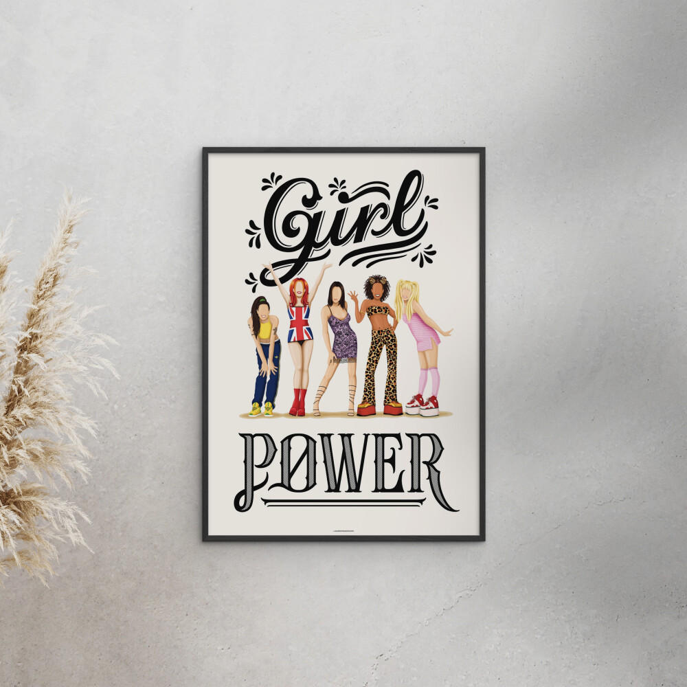 POSTER mit Rahmen Nour Tohme - Girl Power - Multicolor/Schwarz, Holz/Papier (30/40cm) - Poster&Frame