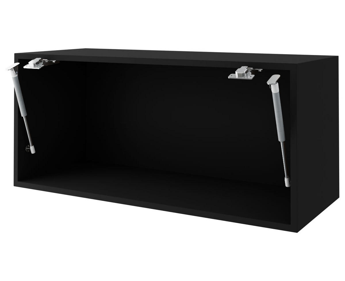 KLAPPHÄNGESCHRANK Essen W4BS/80/LAM Weiß Hochglanz / Schwarz Matt 80 / 32,5 / 36cm - Weiß Hochglanz/Schwarz, Holz/Holzwerkstoff (80/36/32.5cm) - Feldmann-Wohnen