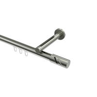 INNENLAUF-GARDINENSTANGEN-SET Siteno Zoena 420 cm (geteilt in 3 x 140 cm), 1-läufig, 20 mm Ø Edelstahl-Optik - Edelstahlfarben, Metall (420cm) - INTERDECO