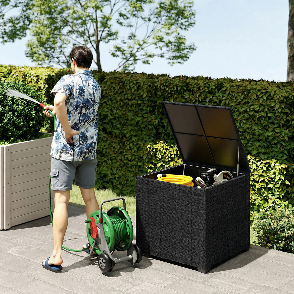 KISSENBOX DE-13703 253 Liter wasserdicht mit Reißverschlussfutter Schwarz - Schwarz, Metall (72/70/72cm) - ComfortXL