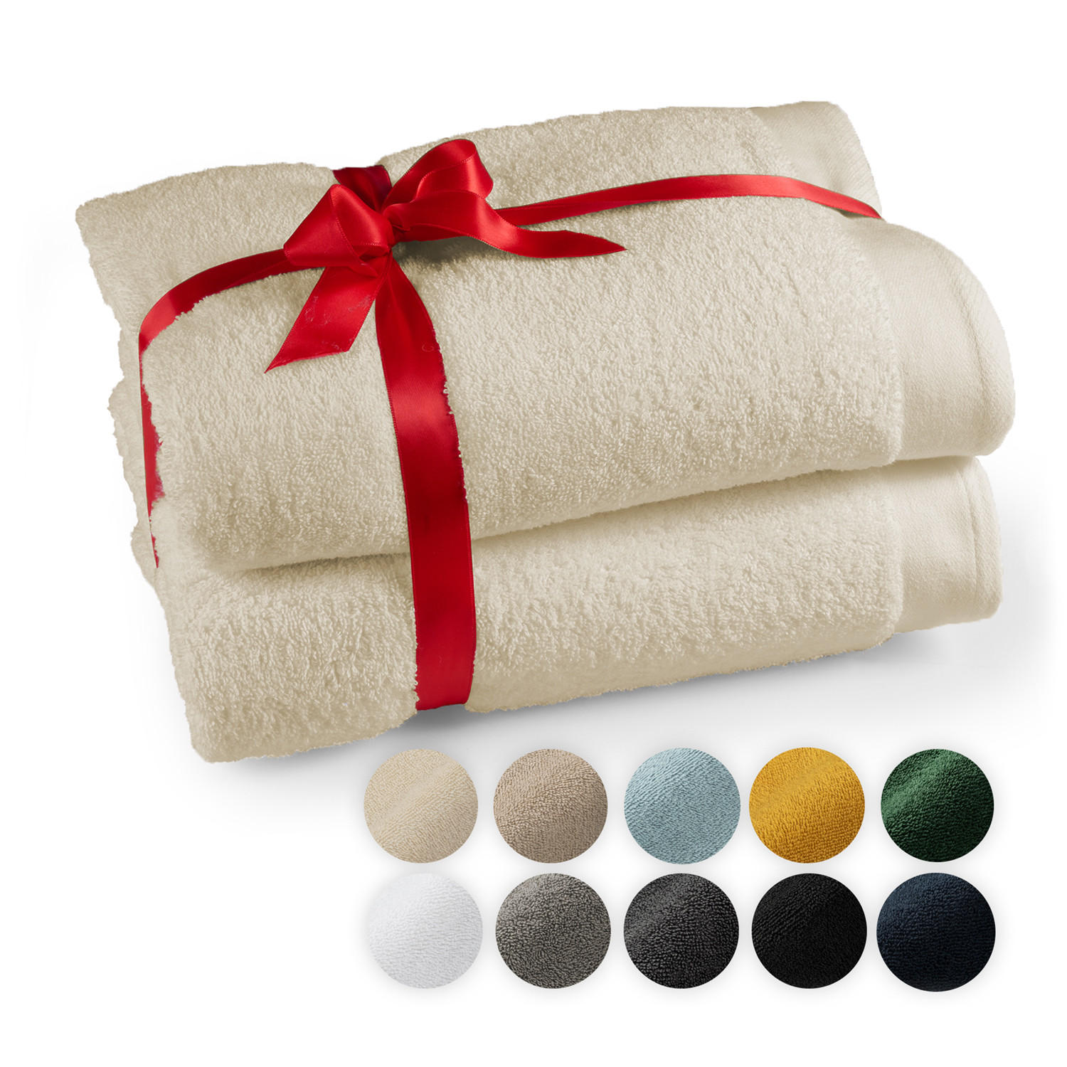 SAUNATUCH Beige, 2er-Set - Beige, Textil (80/200cm) - Blumtal