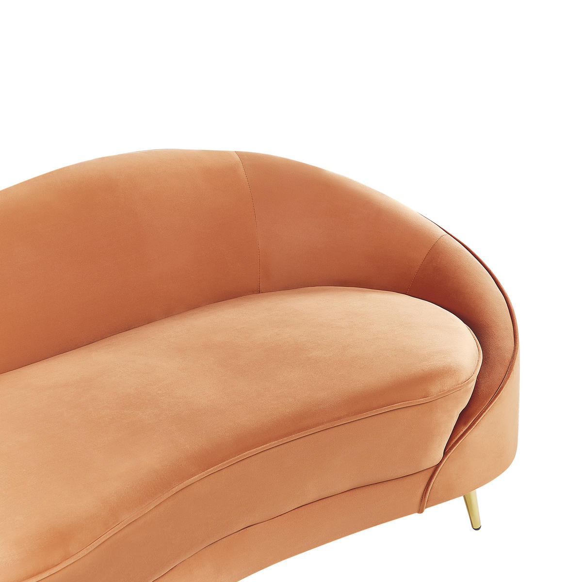 3-SITZER-SOFA Samtstoff Orange Savar - Orange, Textil (183/69/84cm) - Beliani