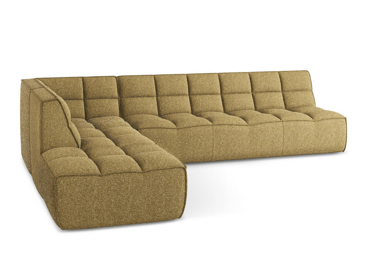 ECKSOFA Beidseitig Strukturstoff Stoff Gelb - Currygelb/Gelb, Kunststoff/Textil (308/258cm) - Makamii