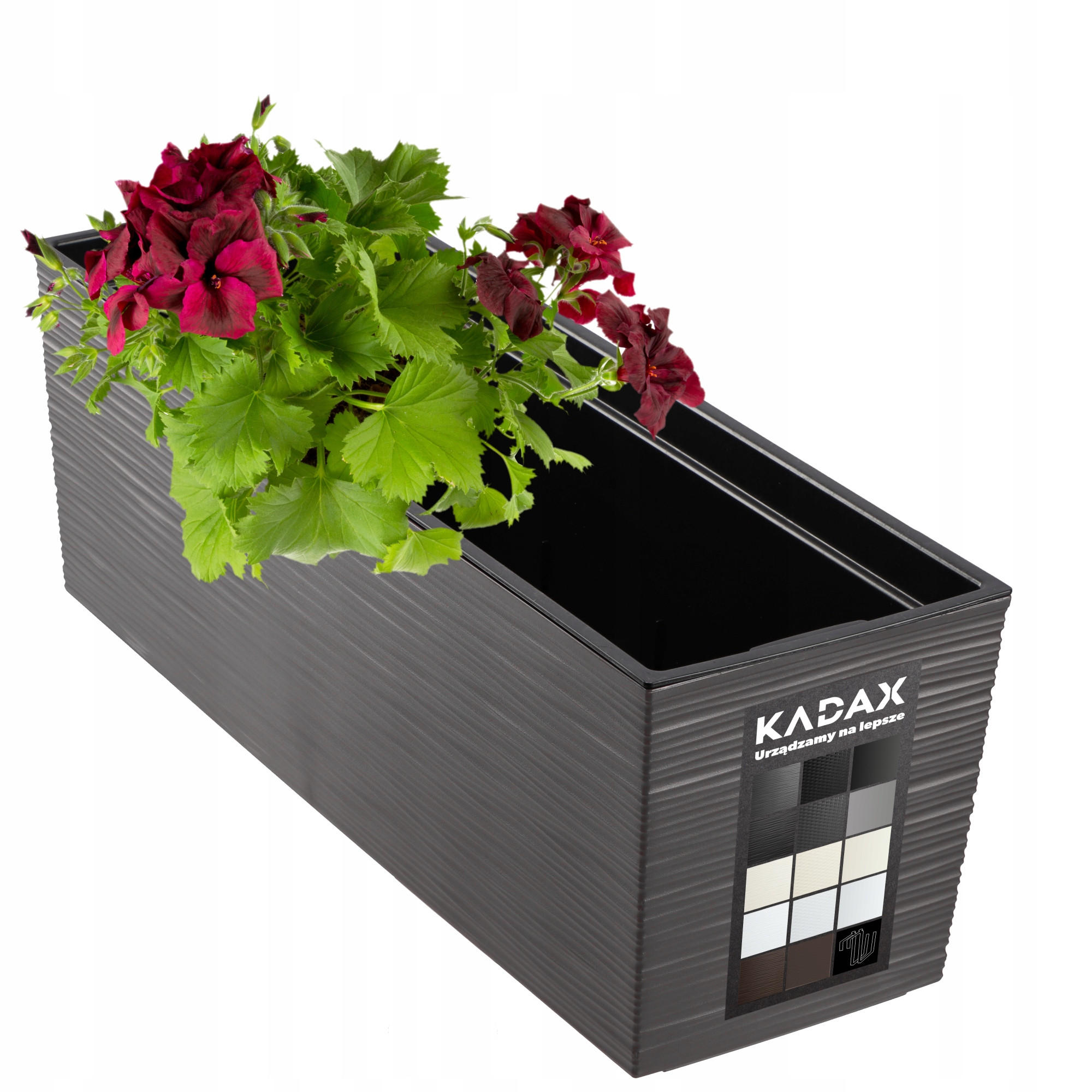 BALKONBLUMENTOPF mit Einsatz 56 cm, Graphit - Graphitfarben, Kunststoff (18/56cm) - KADAX