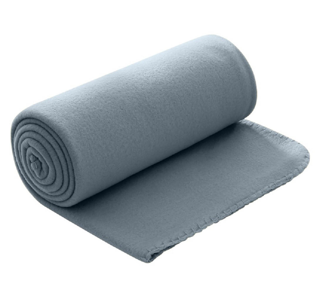 FLEECEDECKE 10er Set grau 130/160 cm Kettelrand Anti-Pilling - Grau, Textil (130/160cm) - wometo