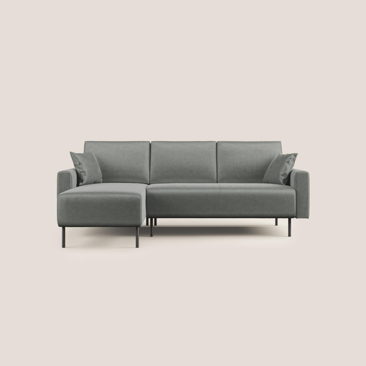 ECKSOFA Arthur - Hellgrau, Textil (224/91cm) - Divani.store