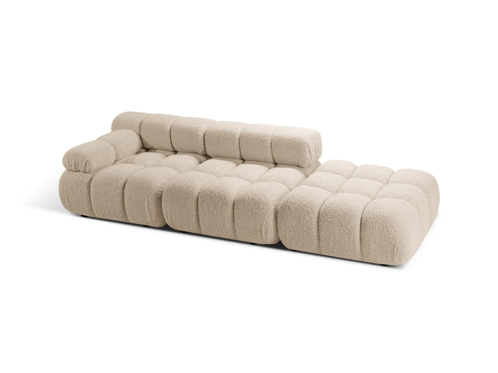 SOFA modular links Bellis aus Boucle leichtes beige 4 Sitzplätze - Creme, Textil (282/70/94cm) - Micadoni