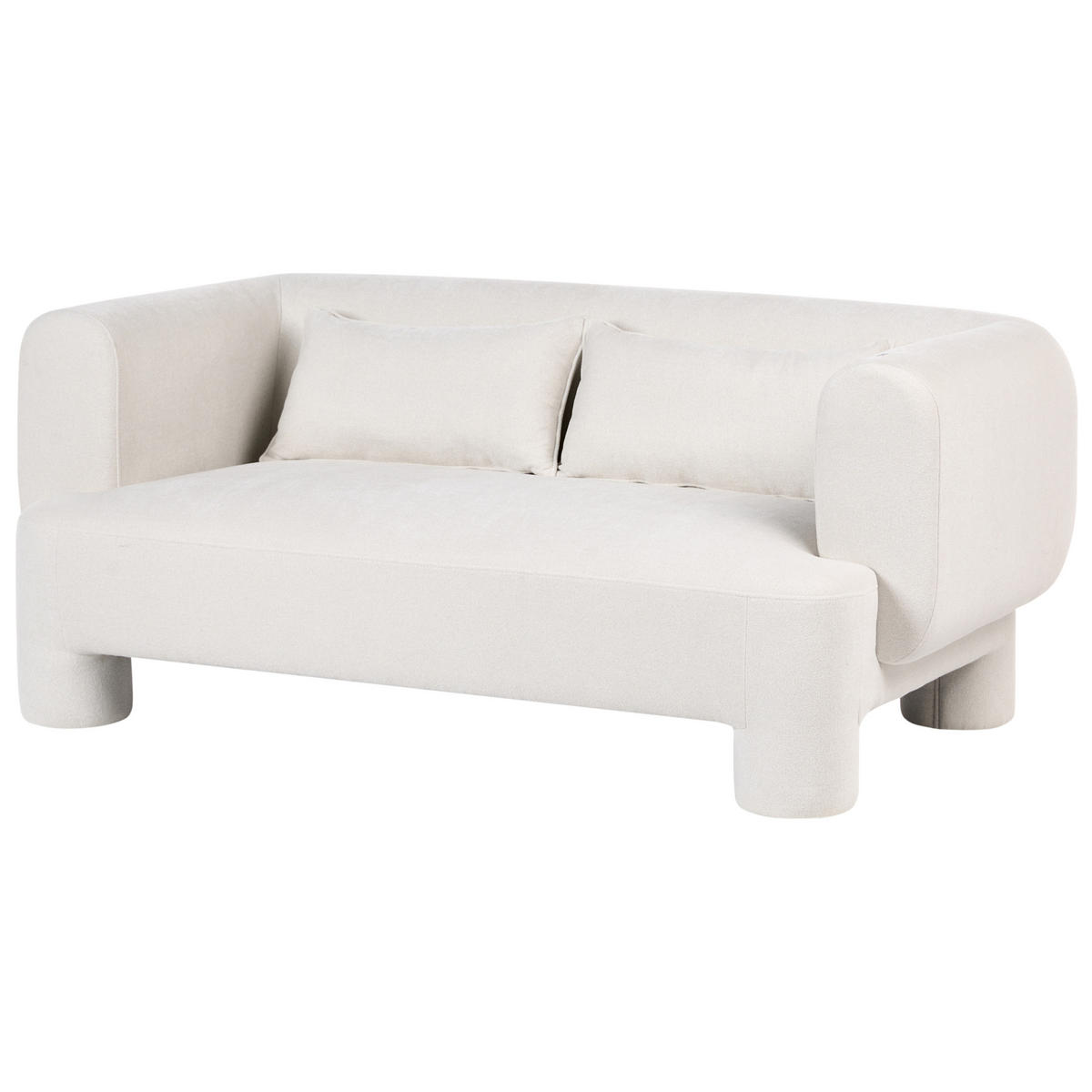 POHOVKA 3-místná Látka Bílá Hogbo - bílá, textil (180/73/93cm) - Beliani