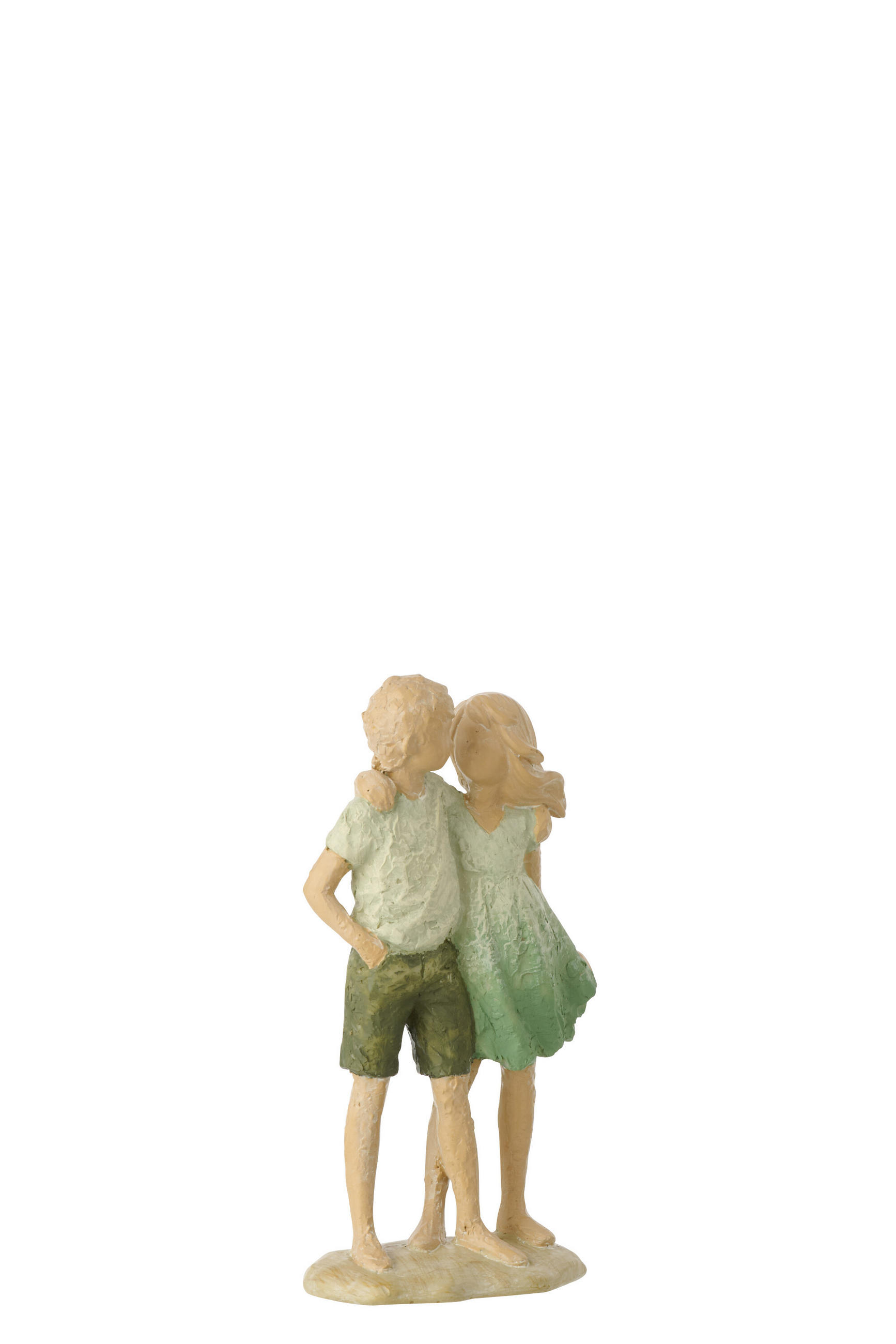 FIGUR KINDER JUNGE + MÄDCHEN - Grün, Glas/Naturmaterialien (5/17/10cm) - J-Line
