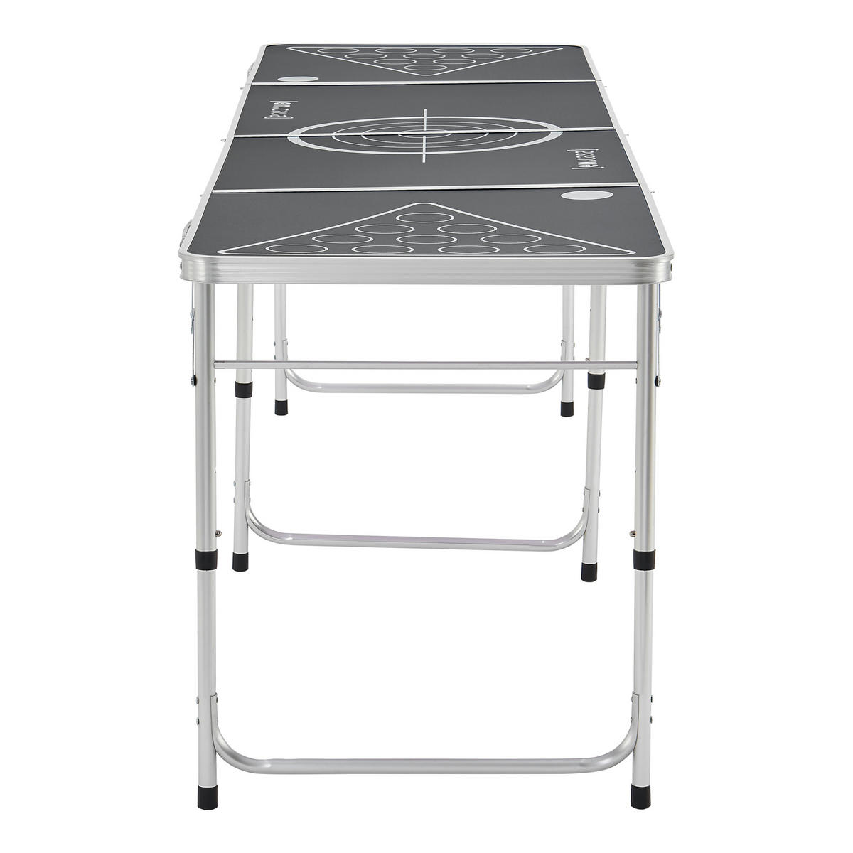 BIERPONGTISCH Ibiza - Silberfarben/Schwarz, Holzwerkstoff/Metall (60/240/70cm) - [en.casa]