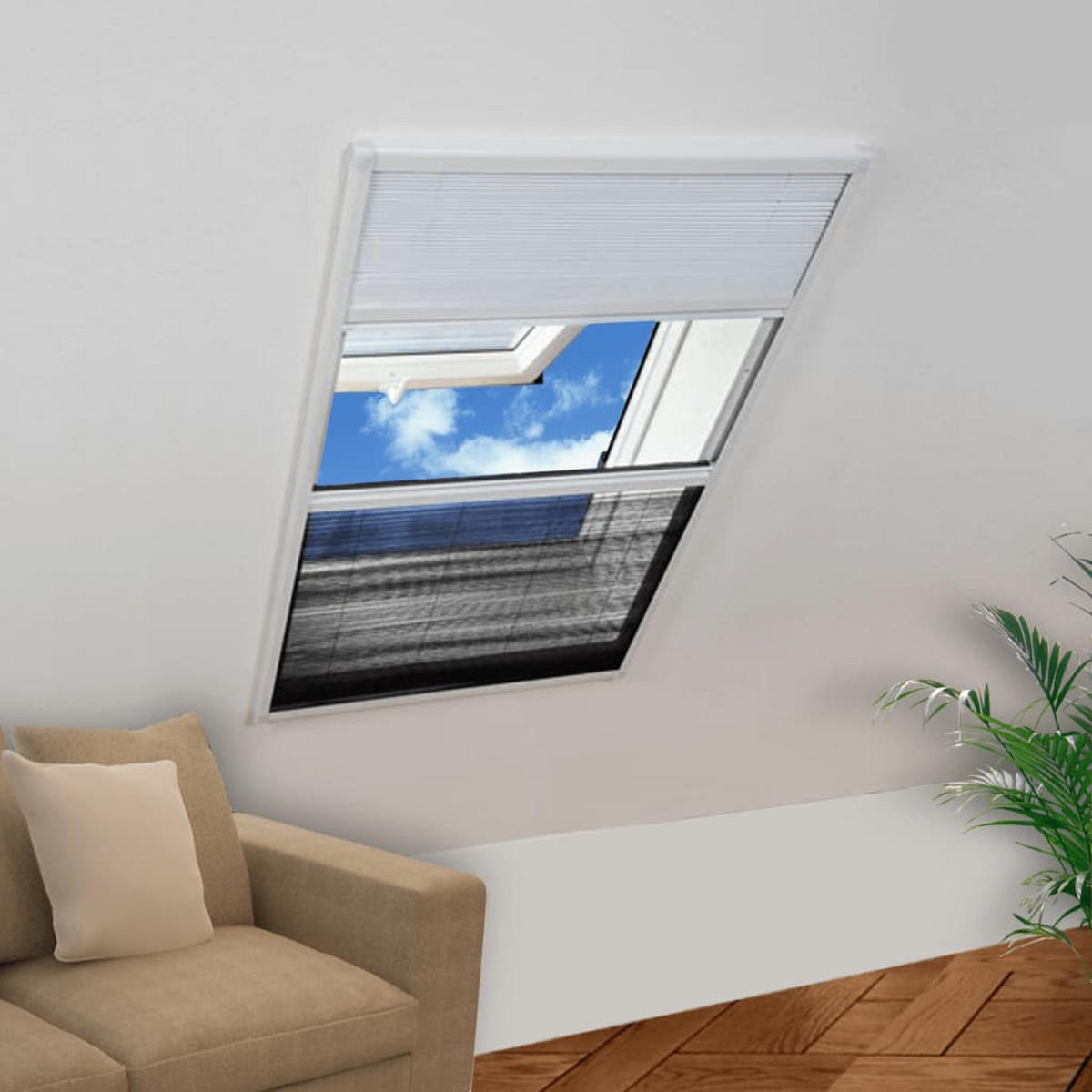 INSEKTENSCHUTZ-PLISSEE Für Fenster Jalousie Aluminium 60/80 Cm - Weiß, Glas (60/80/80cm) - vidaXL